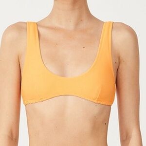 Zulu And Zephyr Signature Crop Bralette Bikini Top Ribbed Orange